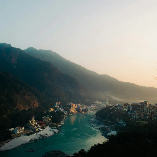 Sacred emerald waters of Mother Ganga in Rishikesh