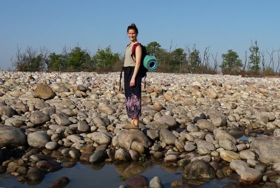 Nature walk by the Ganges river in Rishikesh