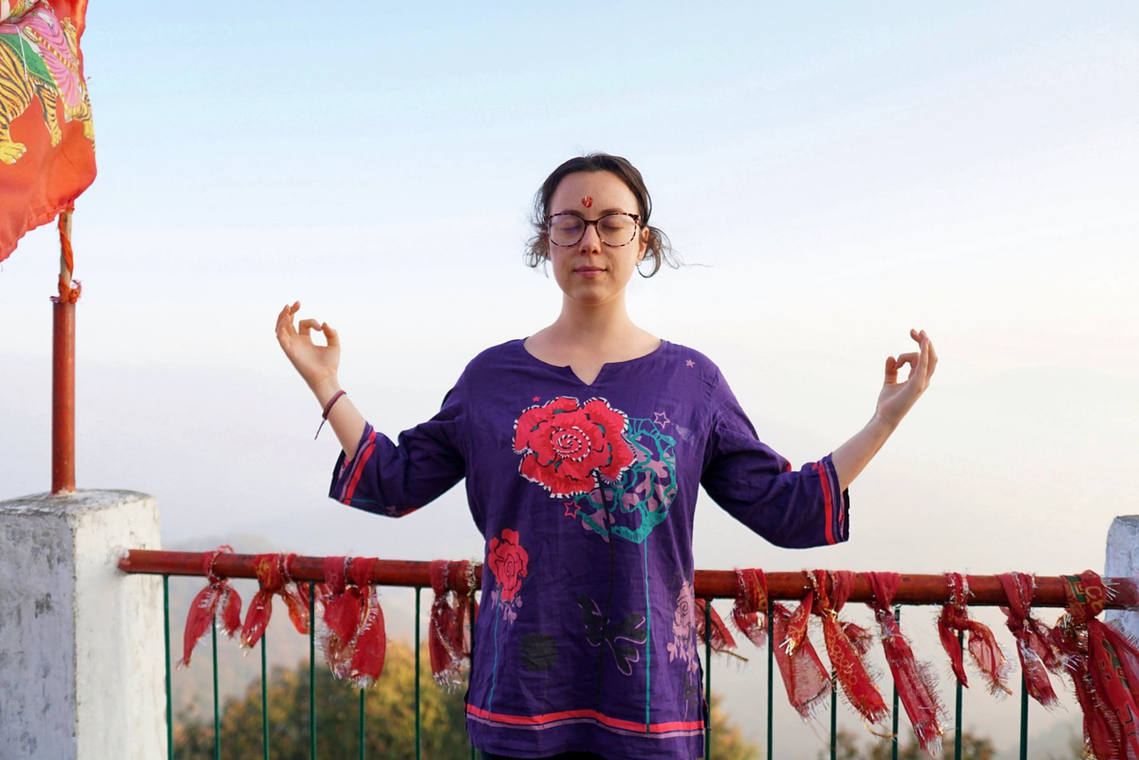 Seated meditation with Gyan Mudrā near Rishikesh