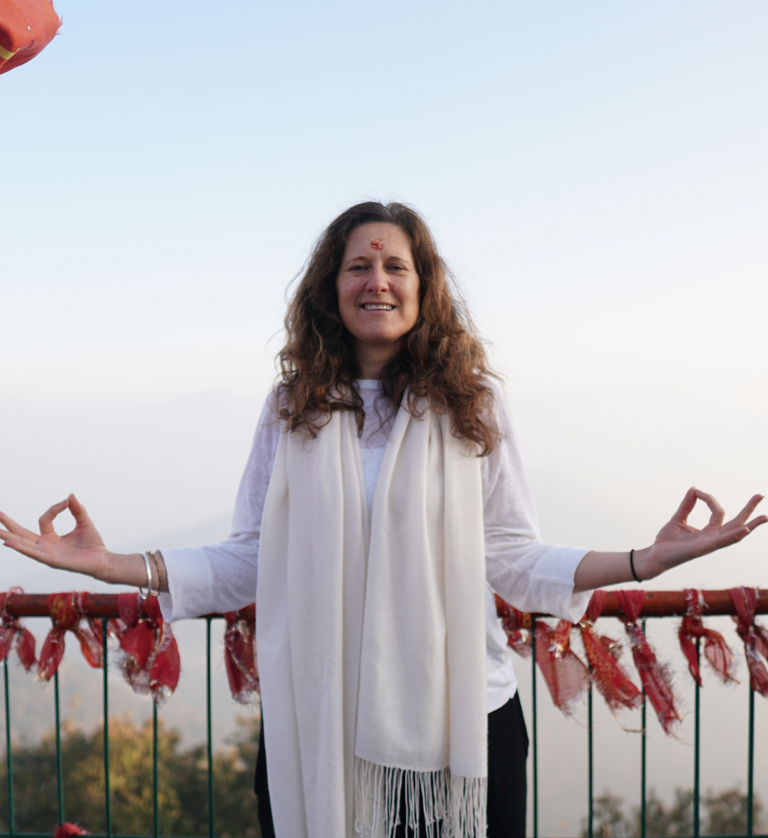 Early morning sādhana at sunrise in Rishikesh