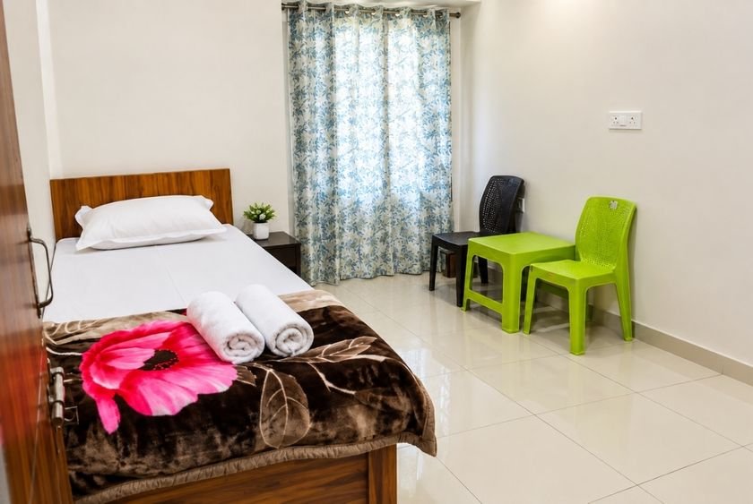 Private room accommodation at Siddhant School of Yoga